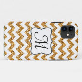 Moderner Gold Glitzer Zickzack Monogram IPHONE 5 F Case-Mate iPhone Hülle (Rückseite (Horizontal))