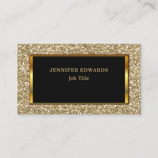 Moderner Gold golden Glitzer stilvoll beruflich Visitenkarte (Vorderseite)