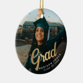 Moderner Gold Grad Foto Abschluss Keramik Ornament (Rechts)