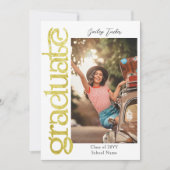 Moderner Gold Graduate 2-Foto Collage Abschluss Ankündigung (Vorderseite)