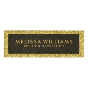 Moderner Gold Imitate Glitzer Namenschild