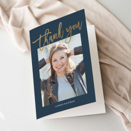 Moderner Gold-Kalligrafie-Abschluss Dankeskarte