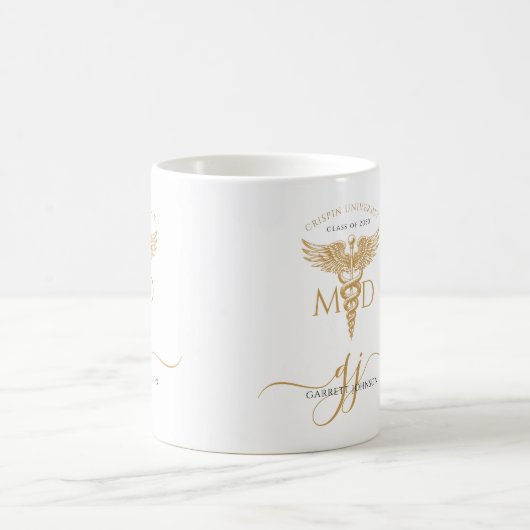 Moderner Gold MD Doctor Abschluss Kaffeetasse (Mittel)