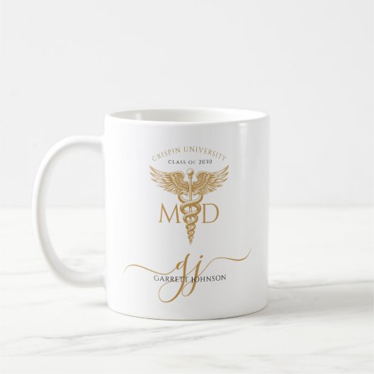 Moderner Gold MD Doctor Abschluss Kaffeetasse (Links)
