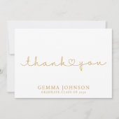 Moderner Gold Minimalistischer Abschluss Dankeskarte (Vorderseite)