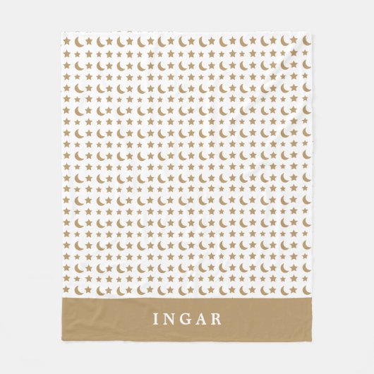 Moderner Gold Monogram Familienurlaub Fleecedecke (Vorderseite)
