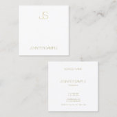 Moderner Gold Monogram Smart Schlicht modischer Lu Quadratische Visitenkarte (Vorne/Hinten)
