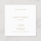 Moderner Gold Monogram Smart Schlicht modischer Lu Quadratische Visitenkarte (Rückseite)