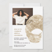 Moderner Gold Paint Foto Abschluss Einladung (Rückseite)