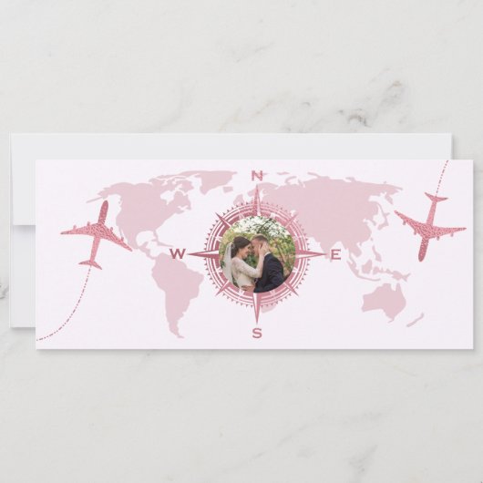 Moderner Gold-Pass für die Rose Save the Date Einladung (Rückseite)