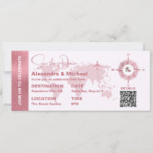 Moderner Gold-Pass für die Rose Save the Date Einladung (Vorderseite)