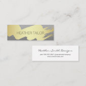 Moderner Gold-Pinsel-Silber-Glamour Mini Visitenkarte (Vorne/Hinten)