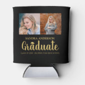 Moderner Gold-Schriftart | Foto Collage Abschluss Dosenkühler (Vorderseite)