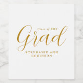 Moderner Gold Script-Abschluss Weinetikett (Einzelnes Label)