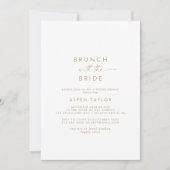 Moderner Gold Script Brunch mit Brautdusche Einladung (Vorderseite)