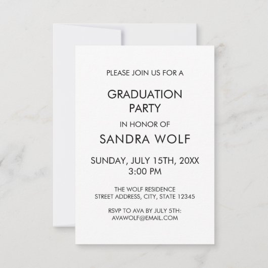 Moderner Gold Script Foto Abschluss Einladung (Rückseite)