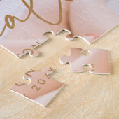 Moderner Gold Script Foto Abschluss Puzzle (Seite)