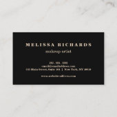 Moderner Gold & Sequin Makeup Artist Stilvoll Visitenkarte (Rückseite)