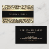 Moderner Gold & Sequin Makeup Artist Stilvoll Visitenkarte (Vorne/Hinten)