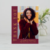 Moderner Gold Text Abschluss Vielen Dank für Ihre Folieneinladung (Stehend vorne)