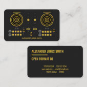 Moderner Gold-Tone-DJ-Controller Visitenkarte (Vorne/Hinten)