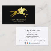 Moderner Gold- und Black-Riding-Lehrer Visitenkarte (Vorne/Hinten)