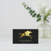 Moderner Gold- und Black-Riding-Lehrer Visitenkarte (Stehend Vorderseite)