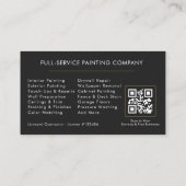 Moderner Gold- und Schwarzmalservice-QR-Code Visitenkarte (Rückseite)