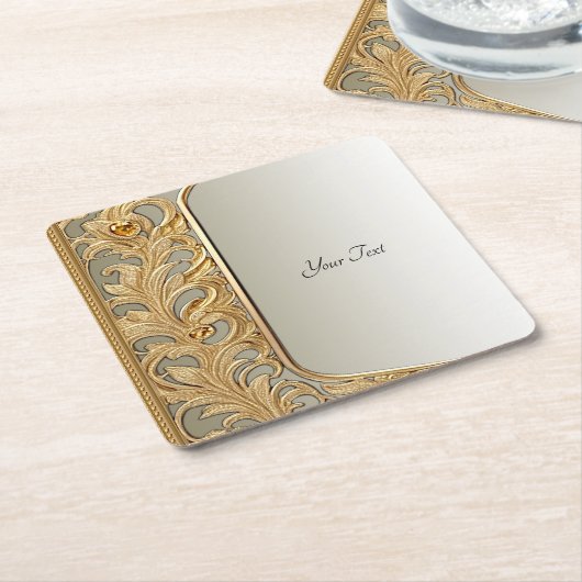 Moderner Gold Verziert Paper Untersetzer (angewinkelt)