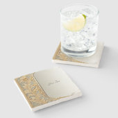 Moderner Gold Verziert Stone Untersetzer (Seitenansicht)