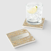 Moderner Gold Verziert Stone Untersetzer (Seitenansicht)