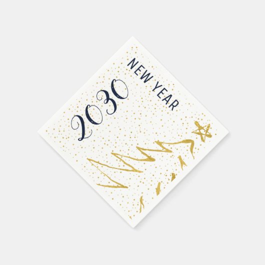 Moderner Goldbaum New Years Party 2018 Serviette (Ecke)