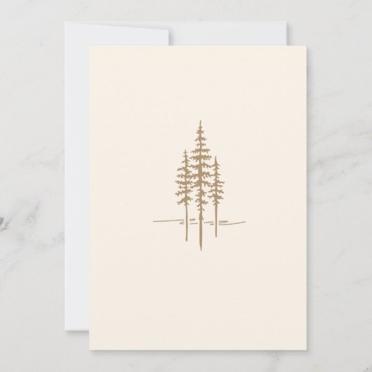 Moderner Goldbaumwald Rustikale Hochzeitseinladung Einladung (Rückseite)