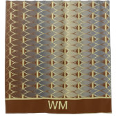 Moderner goldbrauner und grauer Duschvorhang (Vorderseite)