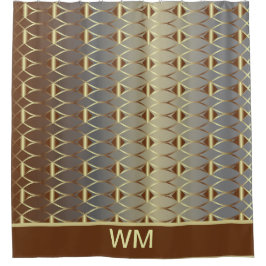 Moderner goldbrauner und grauer Duschvorhang