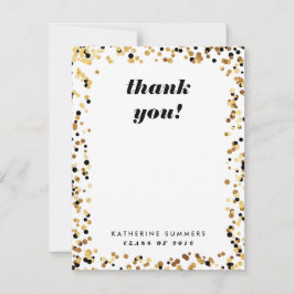 Moderner Goldconfetti-Abschluss danken Ihnen Dankeskarte