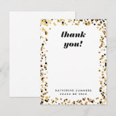 Moderner Goldconfetti-Abschluss danken Ihnen Dankeskarte (Vorne/Hinten)