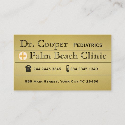 Moderner Golddoktor Clinic Appointment Cross Terminkarte (Vorderseite)