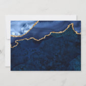 Moderner Golden Blue Marmor Agate Abschluss Dankeskarte (Rückseite)