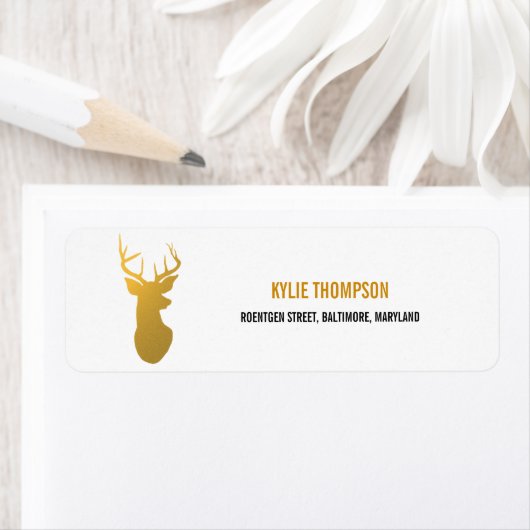 Moderner Goldene Foil Rentier Weihnachtsfeiertag (Insitu)