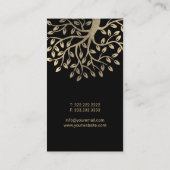 Moderner Goldene Tree Root Wellness Meditation Yog Visitenkarte (Rückseite)