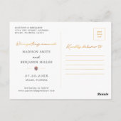 Moderner Goldene Wildblume Frühjahrsgarten Save th Postkarte (Rückseite)