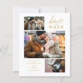 Moderner Goldener Effekt 3 Fotos Hochzeit (Vorderseite)