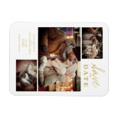 Moderner Goldener Effekt 3 maßgeschneiderte Fotos  Magnet (Horizontal)