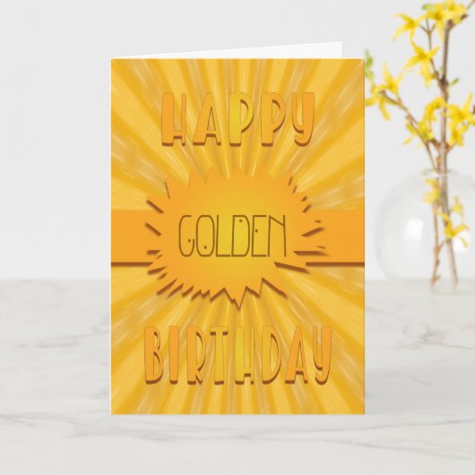 Moderner Goldener Geburtstag Karte (Gelbe Blume)