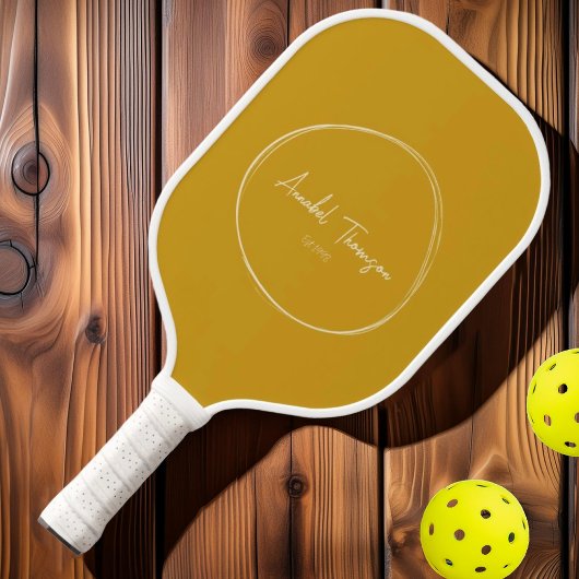Moderner Goldener Ocker aus dem Mittelalter | Name Pickleball Schläger