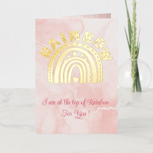 Moderner Goldener Regenbogen Romantische Valentine (Vorderseite)