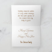 Moderner Goldener Rentier Feiertagskarte (Innenseite)