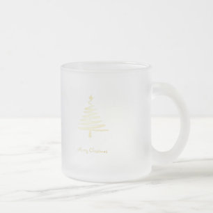 Moderner goldener Weihnachtsbaum-Feiertag  Mattglastasse