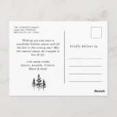 Moderner Goldener Weihnachtsgruß Postkarte (Rückseite)